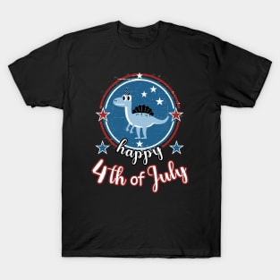 Happy 4th of July Cute Patriot Dinosaur T-Shirt